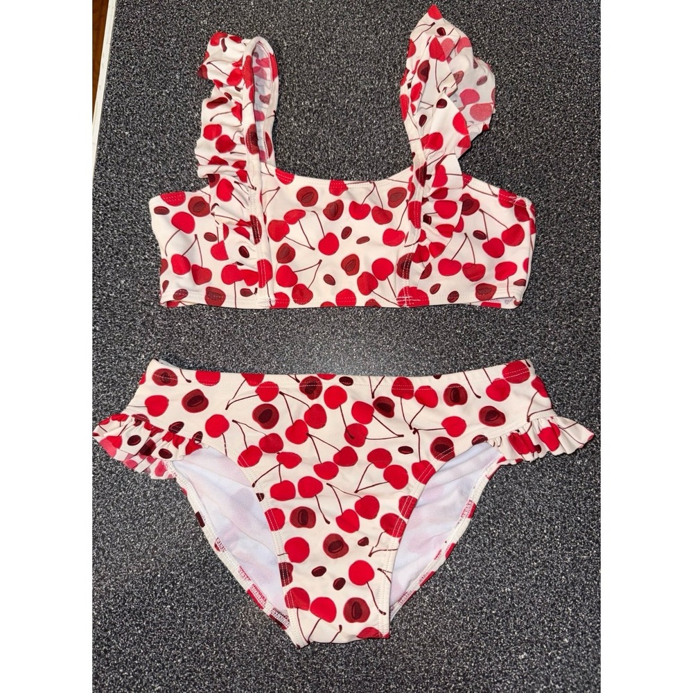 Jessica Simpson Girl's 2-Piece Cherry Bikini Swimsuit Size 10‎